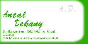 antal dekany business card